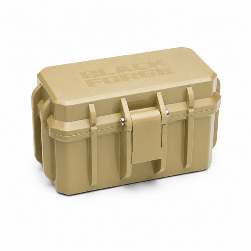 Black Forge™- 4 Slot Rugged Camera Battery Case - Military Tan