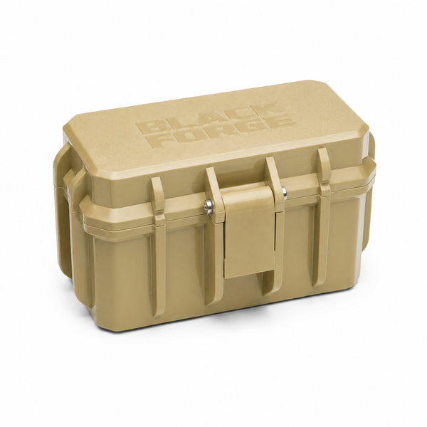 Black Forge™- 4 Slot Rugged Camera Battery Case - Military Tan