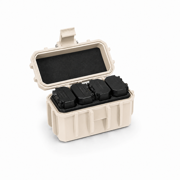 Hover view of Black Forge™- 4 Slot Rugged Camera Battery Case